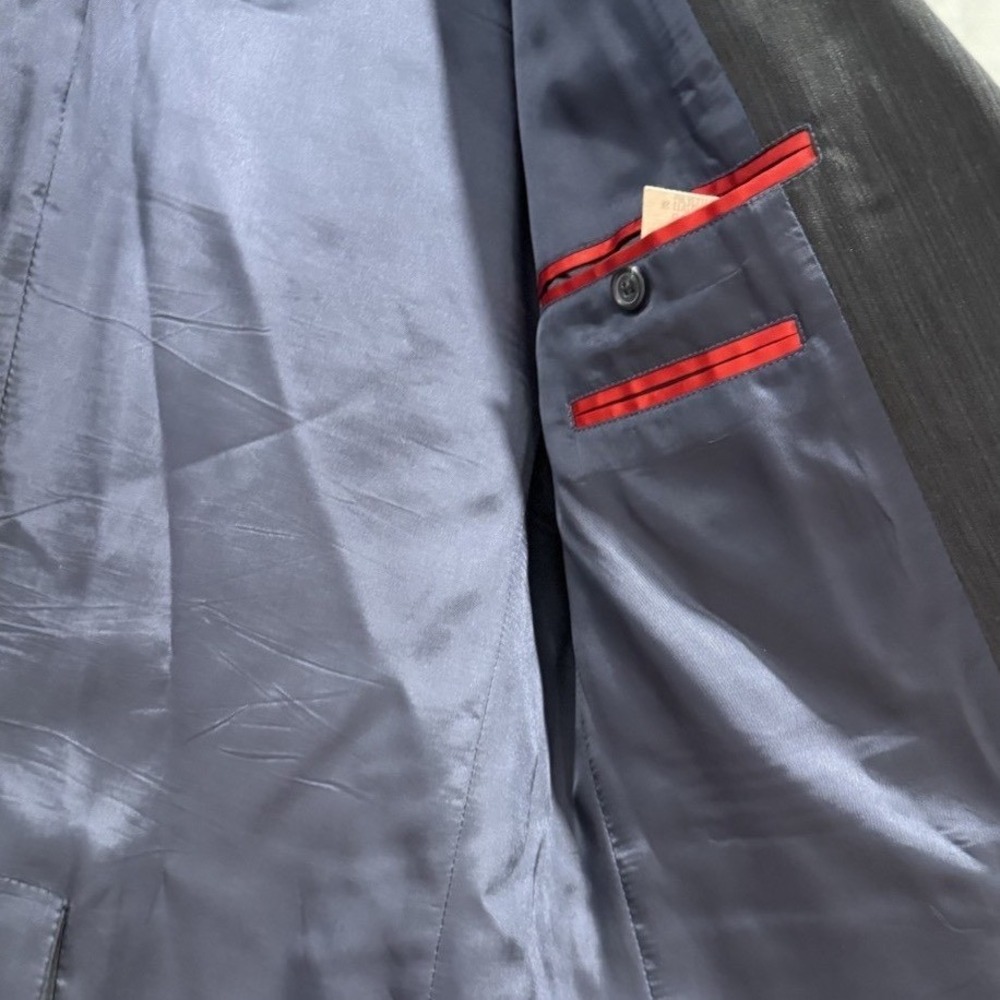 HUGO BOSS Aamon/Hago Men's Charcoal Pinstripe Wool Suit Blazer Size 46 Business - Picture 12 of 16